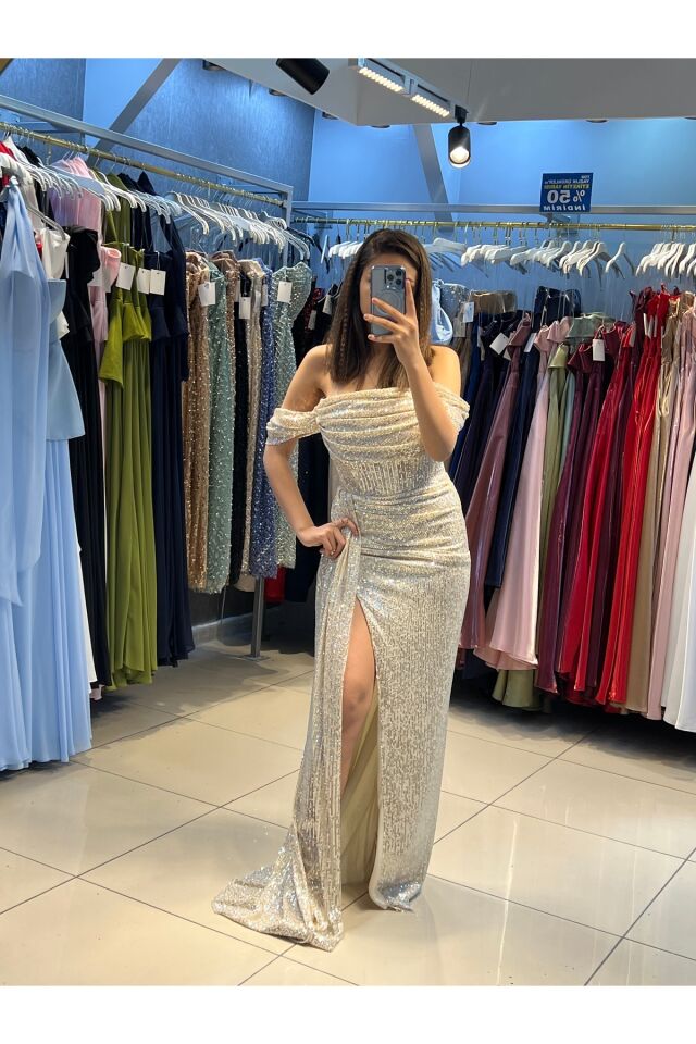 Abiye - Elbise - pulpayet yırtmaçlı balık