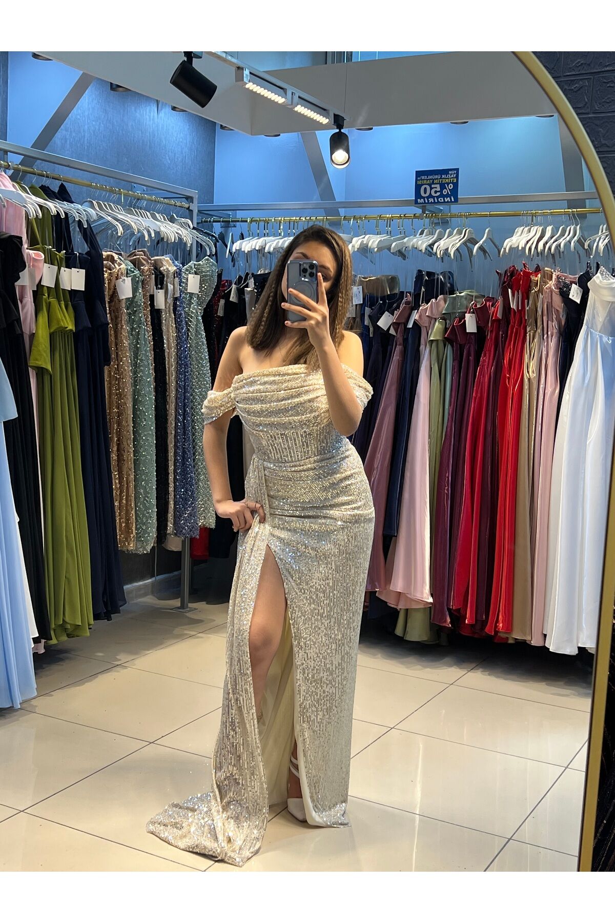 Abiye - Elbise - pulpayet yırtmaçlı balık