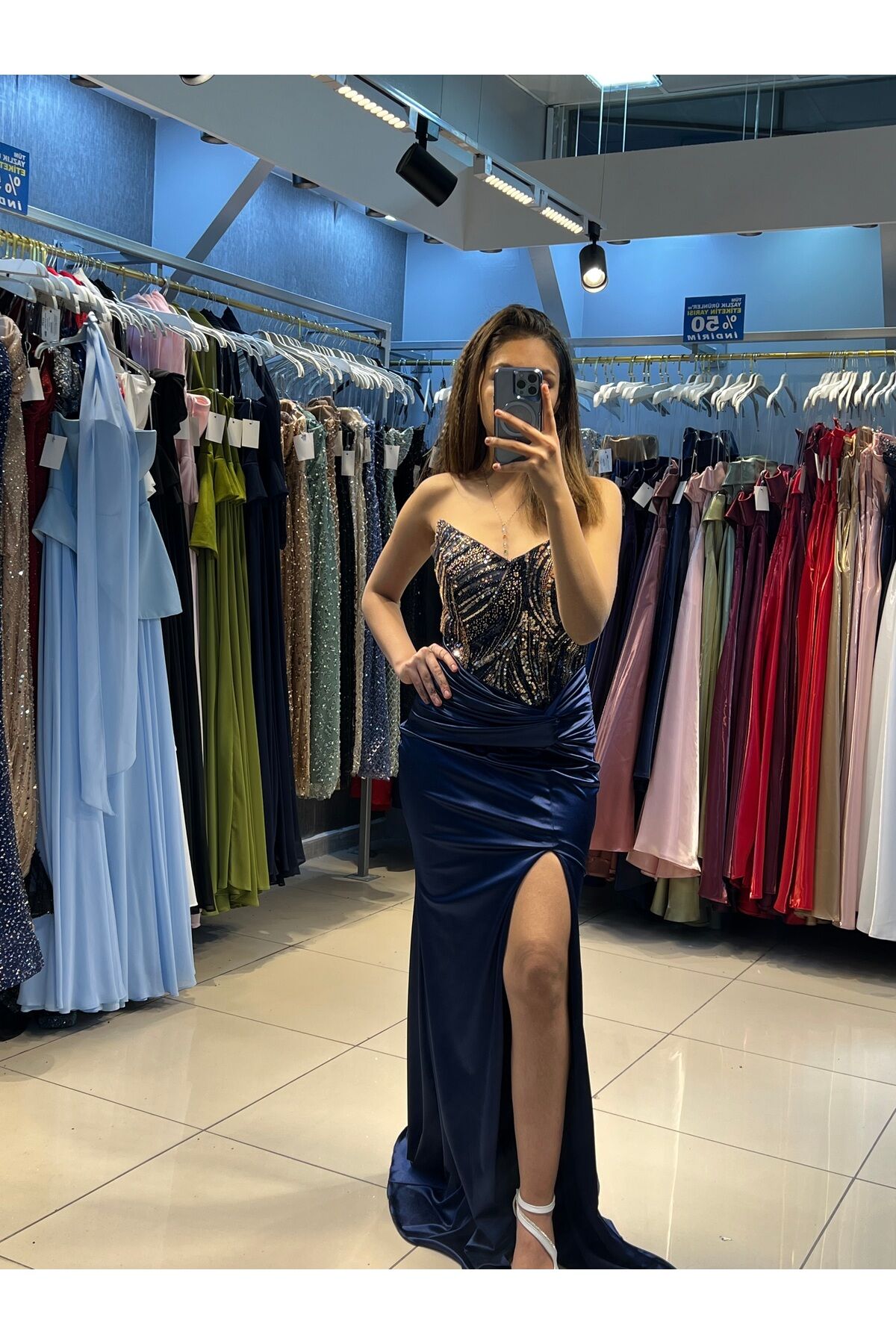 (A B İ Y E) Sıtraplez derin yırtmaçlı arka sırt bağlamalı özel tasarım